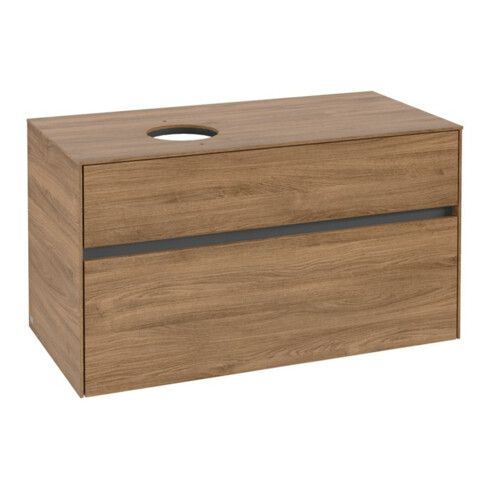 V&B Waschtischunterschrank Collaro 100x54,8x50cm, WT links, kansas oak
