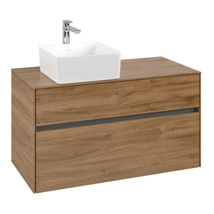 V&B Waschtischunterschrank Collaro 100x54,8x50cm, WT links, kansas oak
