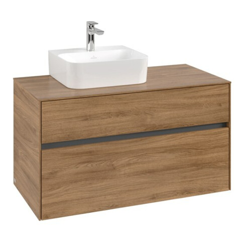 V&B Waschtischunterschrank Collaro 100x54,8x50cm, WT links, kansas oak