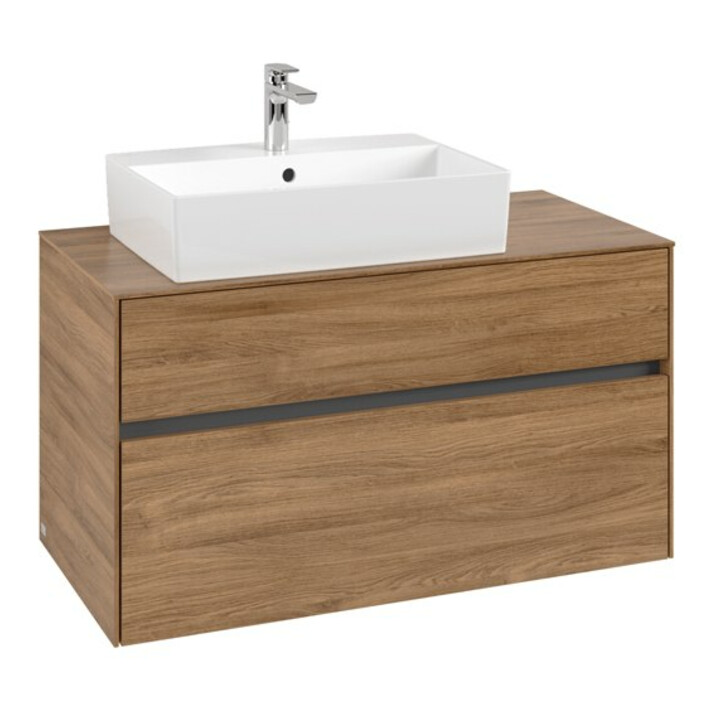 V&B Waschtischunterschrank Collaro 100x54,8x50cm, WT links, kansas oak