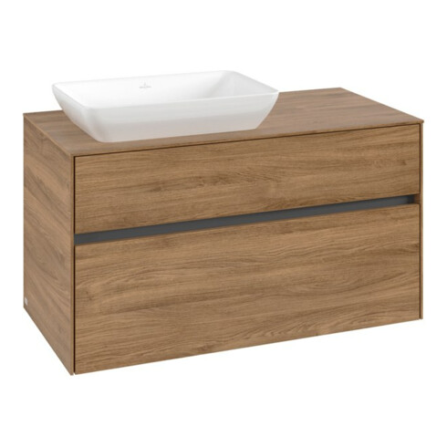 V&B Waschtischunterschrank Collaro 100x54,8x50cm, WT links, kansas oak