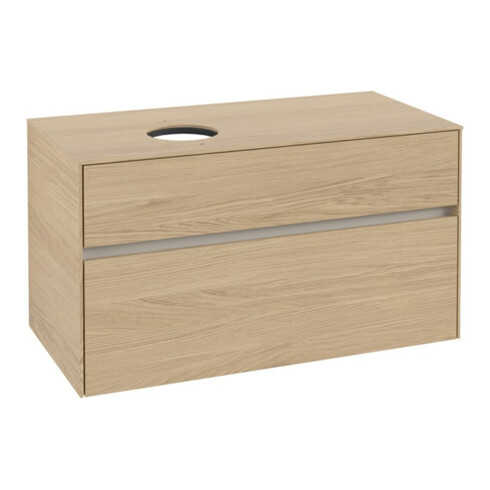 V&B Waschtischunterschrank Collaro 100x54,8x50cm, WT links, Nordic Oak