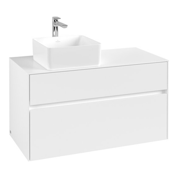 V&B Waschtischunterschrank Collaro 100x54,8x50cm, WT links, White Matt