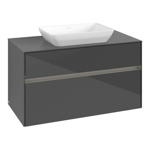 V&B Waschtischunterschrank Collaro 100x54,8x50cm, WT mi, LED 7,3 W, glo Gr
