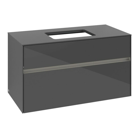 V&B Waschtischunterschrank Collaro 100x54,8x50cm, WT mi, LED 7,3 W, glo Gr