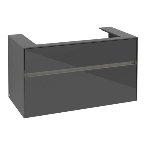 V&B Waschtischunterschrank Collaro 100x54,8x50cm, WT mi, LED 7,3 W, glo Gr