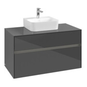 V&B Waschtischunterschrank Collaro 100x54,8x50cm, WT mi, LED 7,3 W, glo Gr