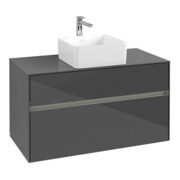 V&B Waschtischunterschrank Collaro 100x54,8x50cm, WT mi, LED 7,3 W, glo Gr