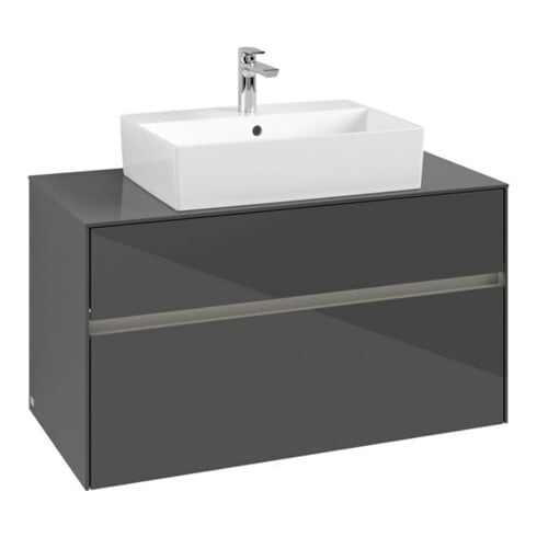 V&B Waschtischunterschrank Collaro 100x54,8x50cm, WT mi, LED 7,3 W, glo Gr