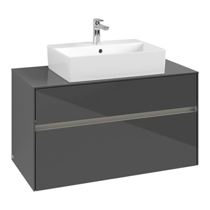 V&B Waschtischunterschrank Collaro 100x54,8x50cm, WT mi, LED 7,3 W, glo Gr