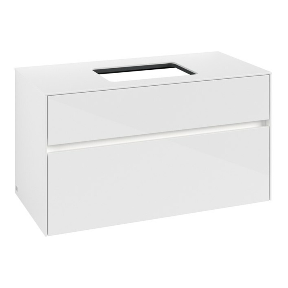 V&B Waschtischunterschrank Collaro 100x54,8x50cm, WT mi, LED 7,3 W, glo wh.