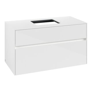 V&B Waschtischunterschrank Collaro 100x54,8x50cm, WT mi, LED 7,3 W, glo wh.
