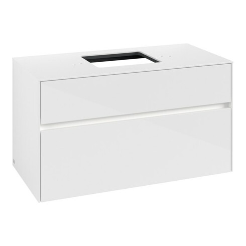 V&B Waschtischunterschrank Collaro 100x54,8x50cm, WT mi, LED 7,3 W, glo wh.