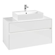 V&B Waschtischunterschrank Collaro 100x54,8x50cm, WT mi, LED 7,3 W, glo wh.-3
