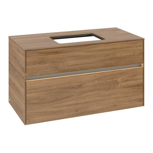 V&B Waschtischunterschrank Collaro 100x54,8x50cm, WT mi, LED 7,3 W, Kan Oa
