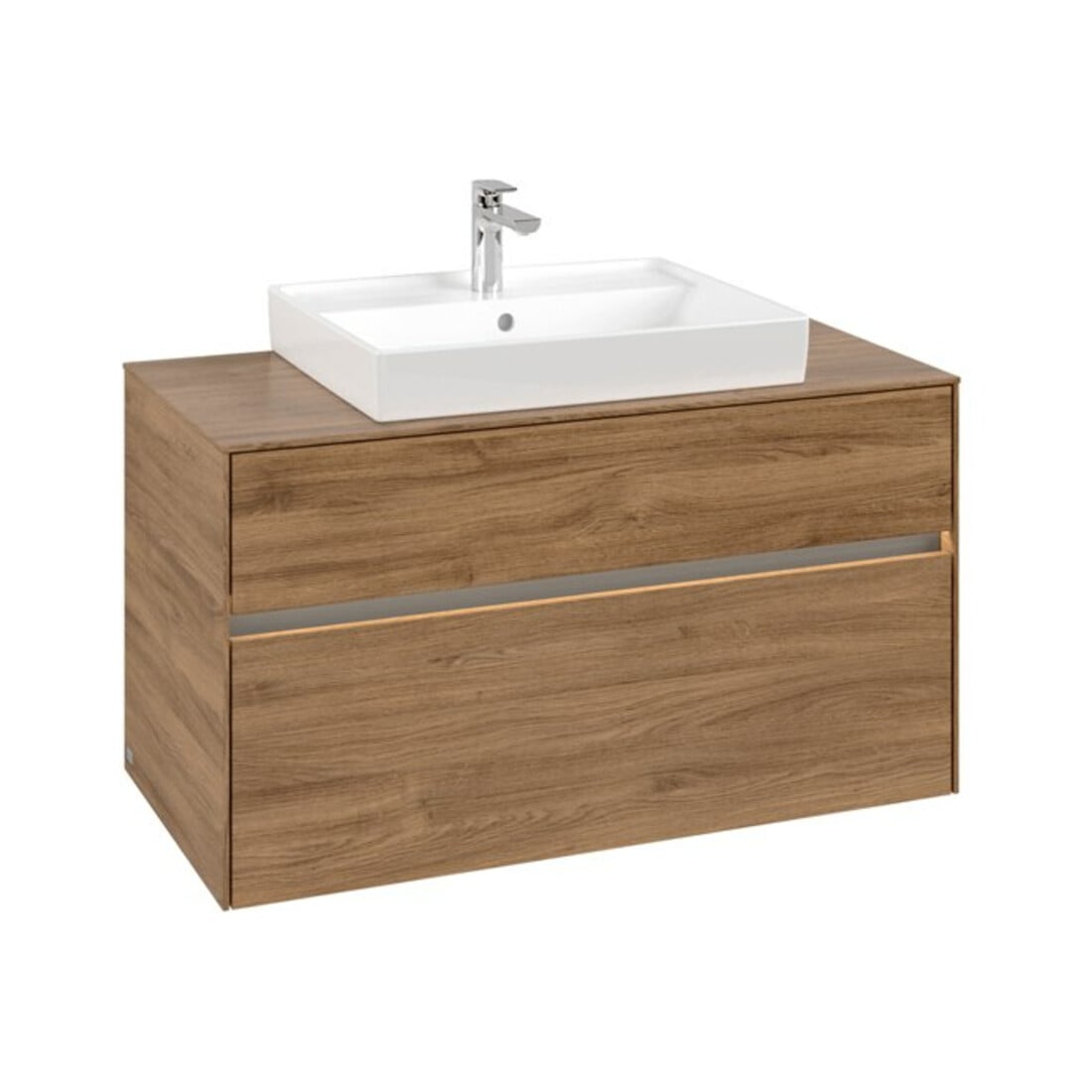 V&B Waschtischunterschrank Collaro 100x54,8x50cm, WT mi, LED 7,3 W, Kan Oa