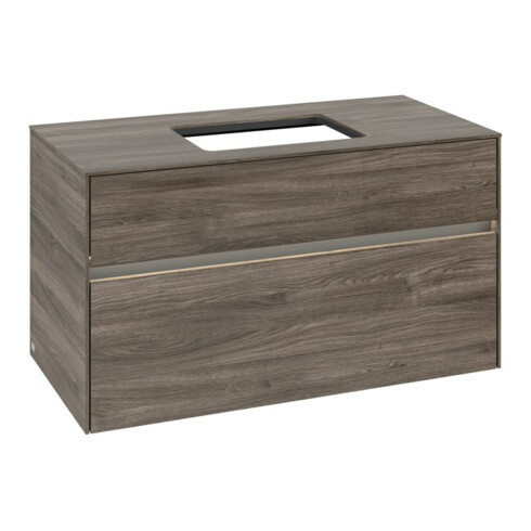 V&B Waschtischunterschrank Collaro 100x54,8x50cm, WT mi, LED 7,3 W, st. Oa