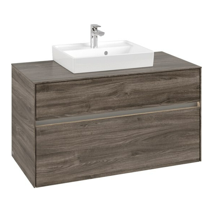 V&B Waschtischunterschrank Collaro 100x54,8x50cm, WT mi, LED 7,3 W, st. Oa