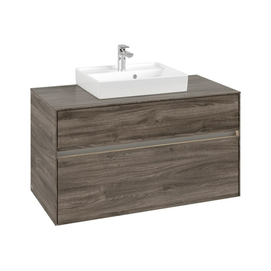 V&B Waschtischunterschrank Collaro 100x54,8x50cm, WT mi, LED 7,3 W, st. Oa