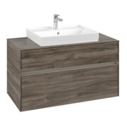 V&B Waschtischunterschrank Collaro 100x54,8x50cm, WT mi, LED 7,3 W, st. Oa