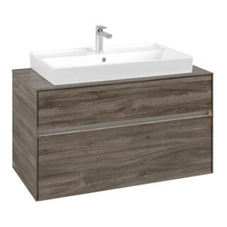 V&B Waschtischunterschrank Collaro 100x54,8x50cm, WT mi, LED 7,3 W, st. Oa