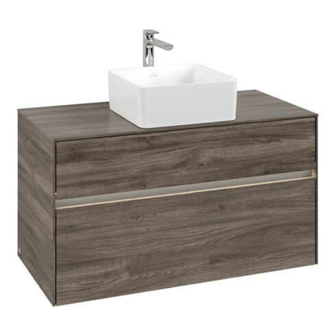 V&B Waschtischunterschrank Collaro 100x54,8x50cm, WT mi, LED 7,3 W, st. Oa