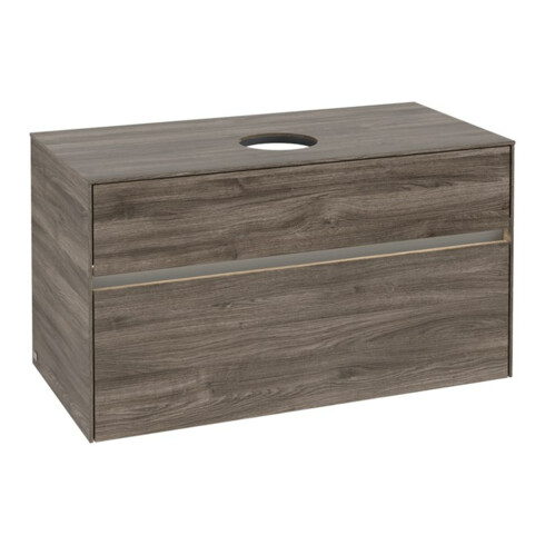 V&B Waschtischunterschrank Collaro 100x54,8x50cm, WT mi, LED 7,3 W, st. Oa
