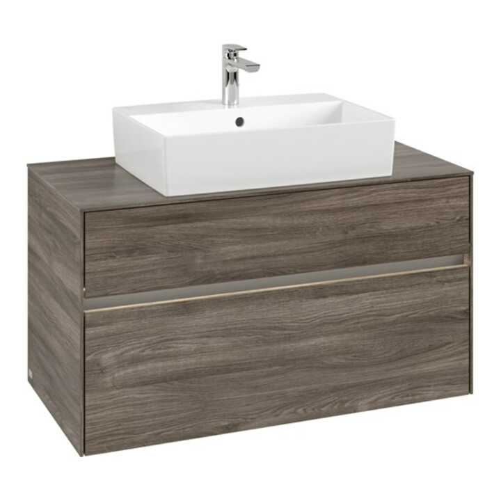 V&B Waschtischunterschrank Collaro 100x54,8x50cm, WT mi, LED 7,3 W, st. Oa