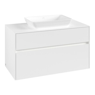 V&B Waschtischunterschrank Collaro 100x54,8x50cm, WT mi, LED 7,3 W, wh. ma