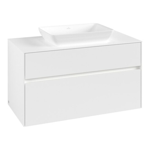 V&B Waschtischunterschrank Collaro 100x54,8x50cm, WT mi, LED 7,3 W, wh. ma