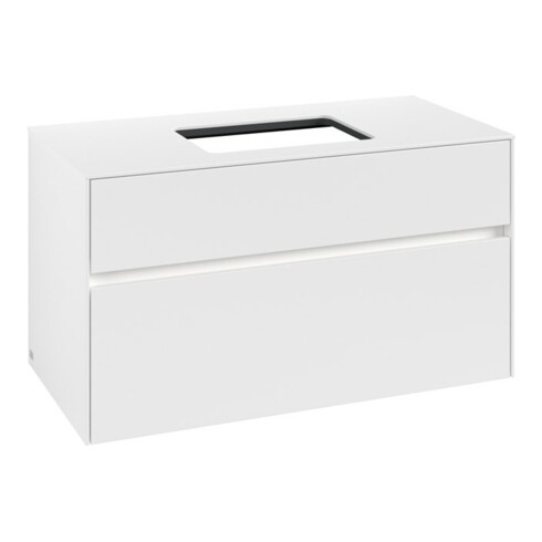 V&B Waschtischunterschrank Collaro 100x54,8x50cm, WT mi, LED 7,3 W, wh. ma