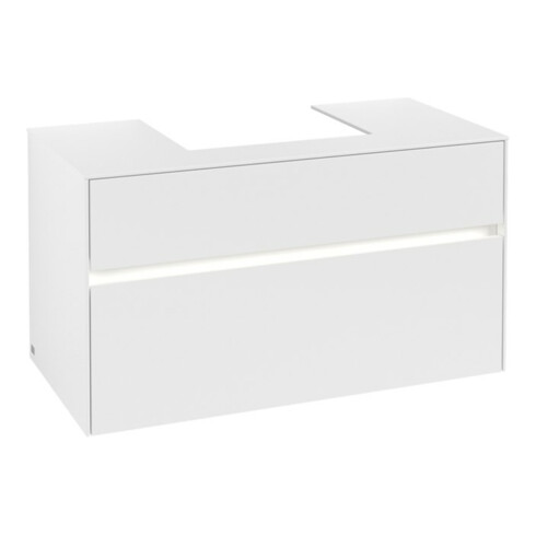 V&B Waschtischunterschrank Collaro 100x54,8x50cm, WT mi, LED 7,3 W, wh. ma
