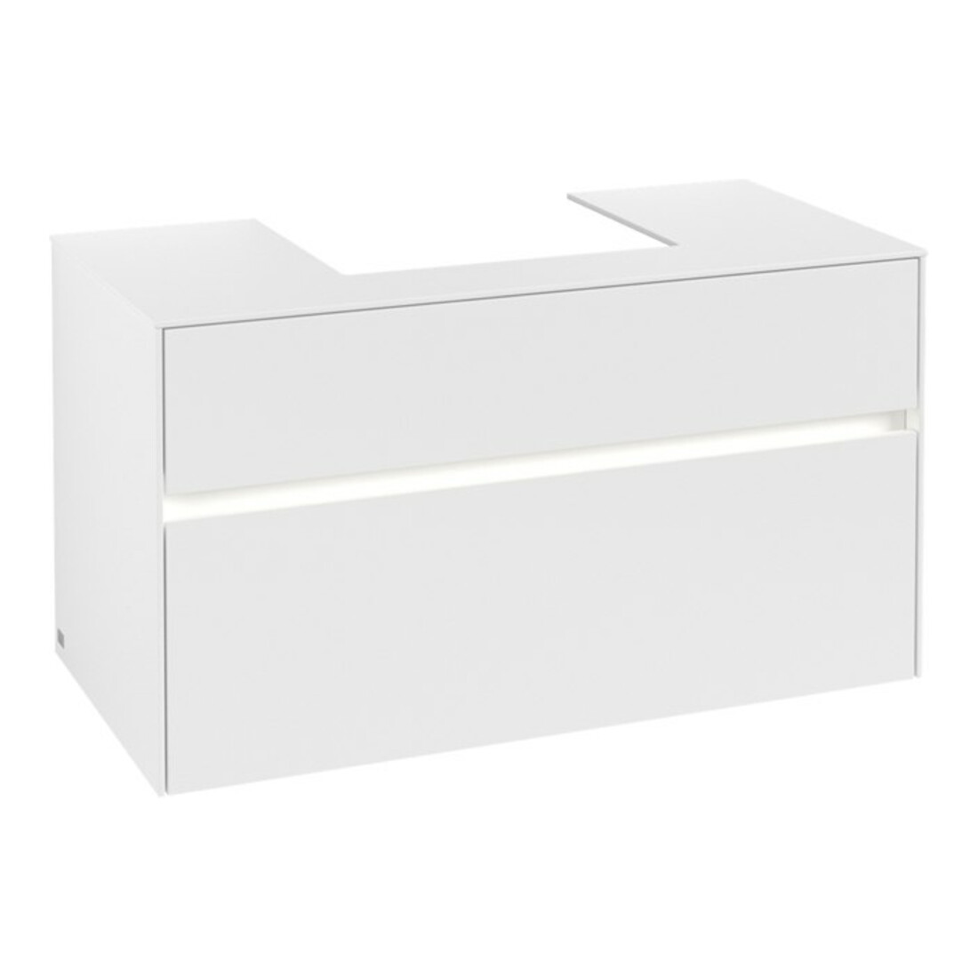 V&B Waschtischunterschrank Collaro 100x54,8x50cm, WT mi, LED 7,3 W, wh. ma