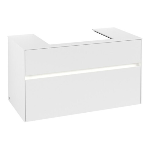V&B Waschtischunterschrank Collaro 100x54,8x50cm, WT mi, LED 7,3 W, wh. ma