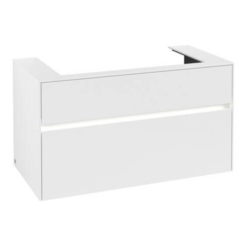 V&B Waschtischunterschrank Collaro 100x54,8x50cm, WT mi, LED 7,3 W, wh. ma