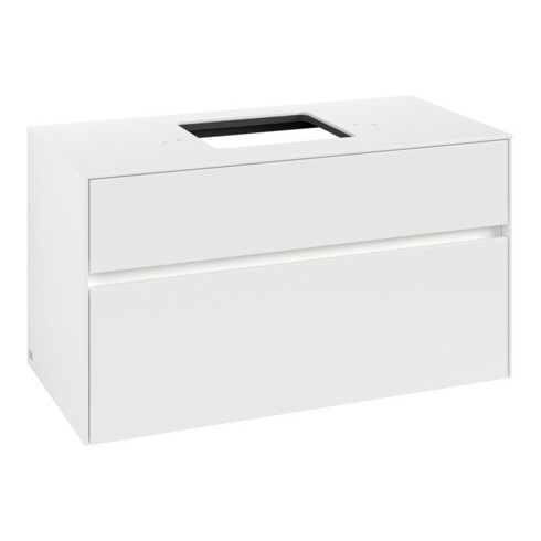 V&B Waschtischunterschrank Collaro 100x54,8x50cm, WT mi, LED 7,3 W, wh. ma