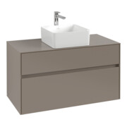 V&B Waschtischunterschrank Collaro 100x54,8x50cm, WT mi, LED 7,3 W, wh. Oa