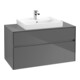 V&B Waschtischunterschrank Collaro 100x54,8x50cm, WT mittig, glossy grey-1