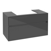 V&B Waschtischunterschrank Collaro 100x54,8x50cm, WT mittig, glossy grey-3