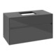V&B Waschtischunterschrank Collaro 100x54,8x50cm, WT mittig, glossy grey-1
