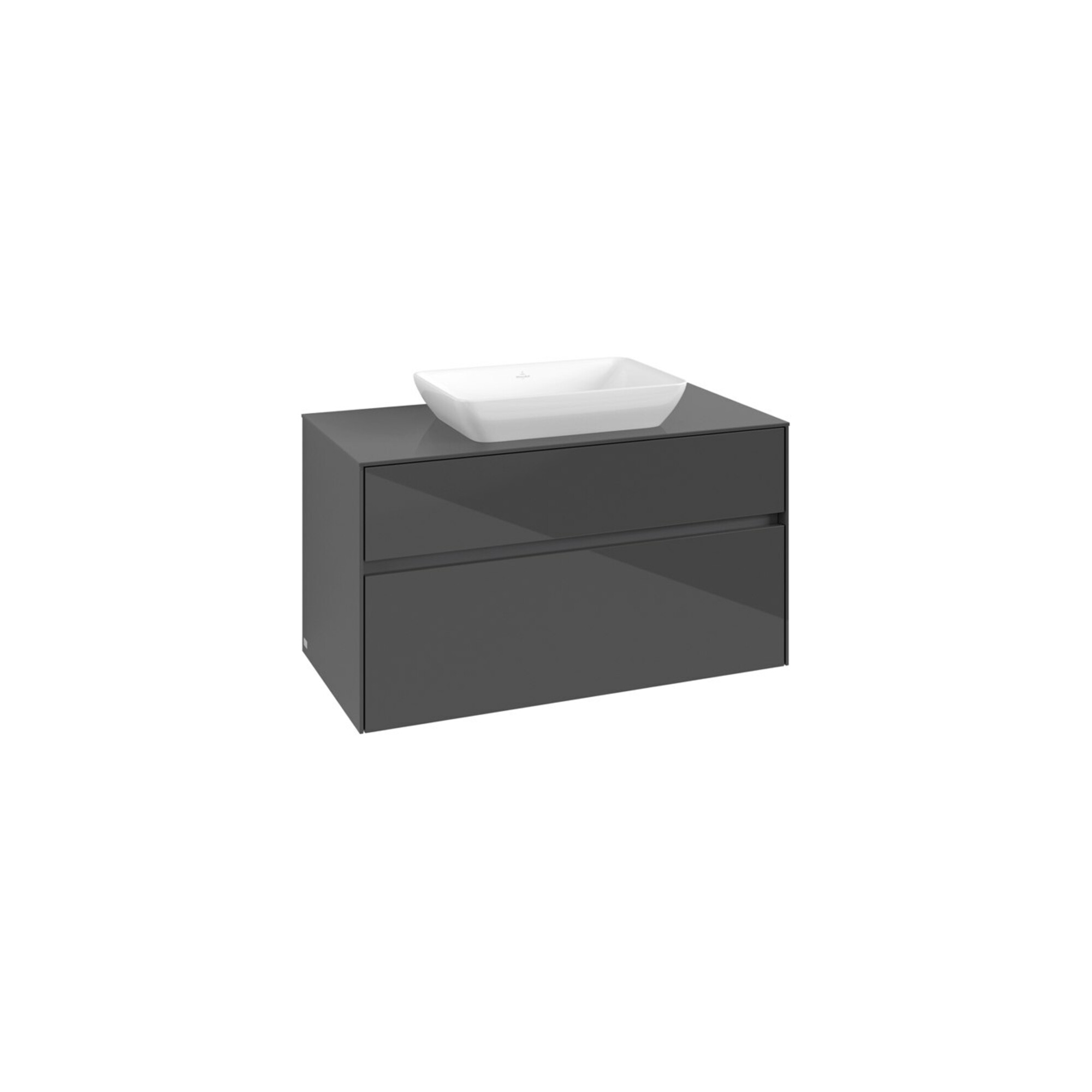 V&B Waschtischunterschrank Collaro 100x54,8x50cm, WT mittig, glossy grey ; Villeroy & Boch