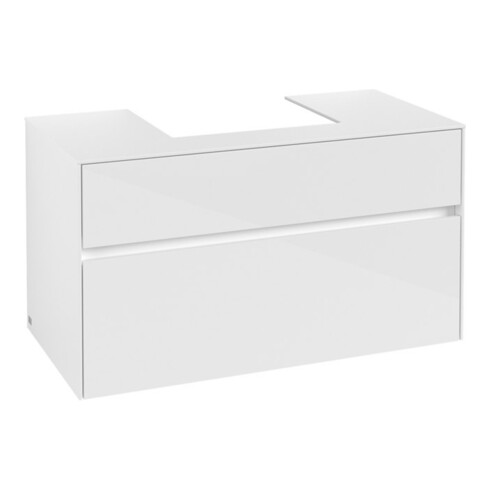 V&B Waschtischunterschrank Collaro 100x54,8x50cm, WT mittig, glossy white