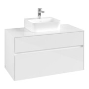 V&B Waschtischunterschrank Collaro 100x54,8x50cm, WT mittig, glossy white