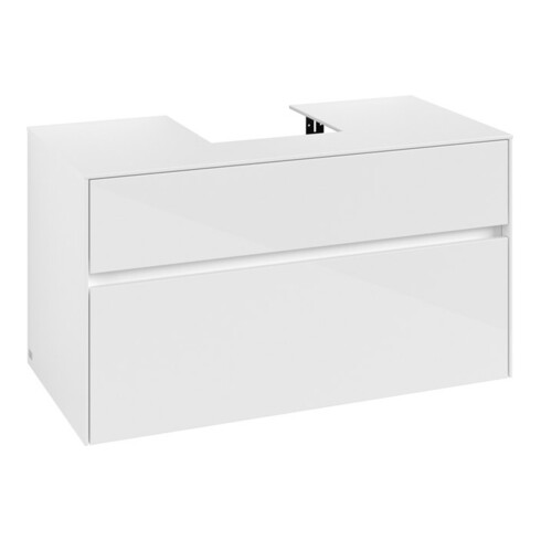 V&B Waschtischunterschrank Collaro 100x54,8x50cm, WT mittig, glossy white