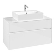V&B Waschtischunterschrank Collaro 100x54,8x50cm, WT mittig, glossy white