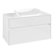 V&B Waschtischunterschrank Collaro 100x54,8x50cm, WT mittig, glossy white