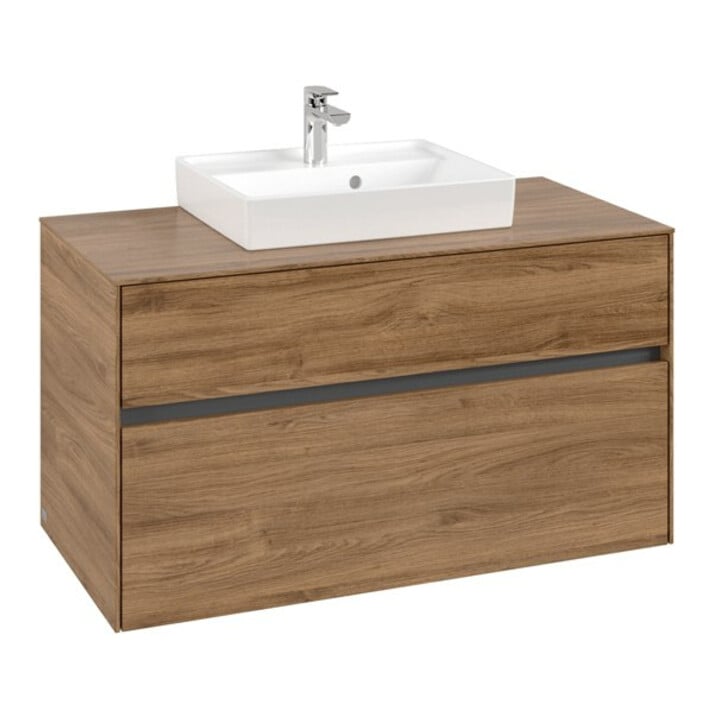 V&B Waschtischunterschrank Collaro 100x54,8x50cm, WT mittig, kansas oak