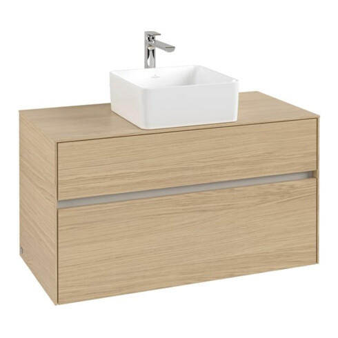 V&B Waschtischunterschrank Collaro 100x54,8x50cm, WT mittig, Nordic Oak