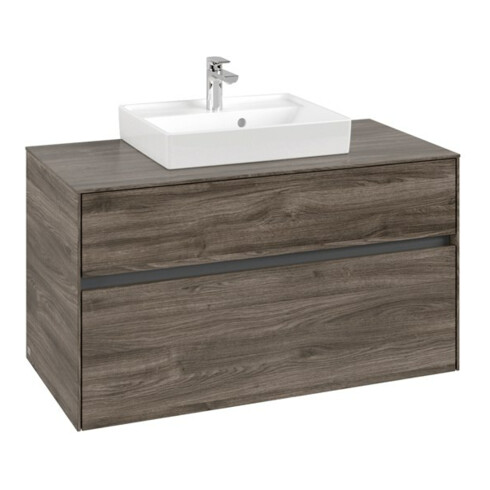 V&B Waschtischunterschrank Collaro 100x54,8x50cm, WT mittig, stone oak