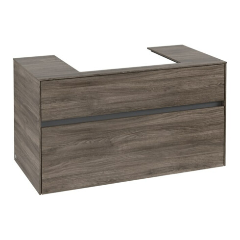 V&B Waschtischunterschrank Collaro 100x54,8x50cm, WT mittig, stone oak